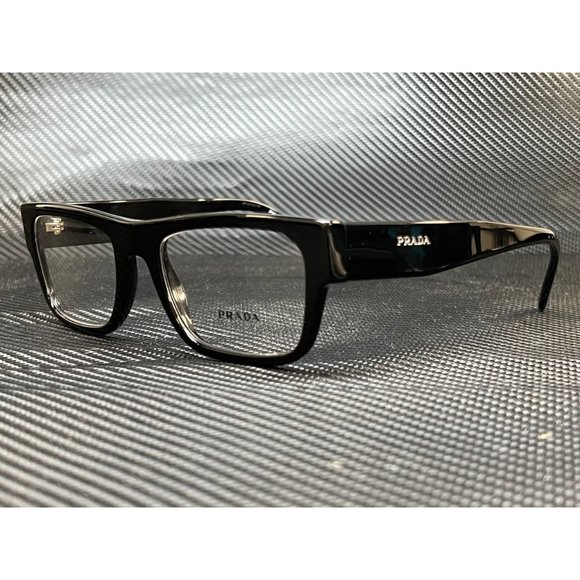 Prada Black Rectangle 54mm Eyeglasses - Picture 1 of 4
